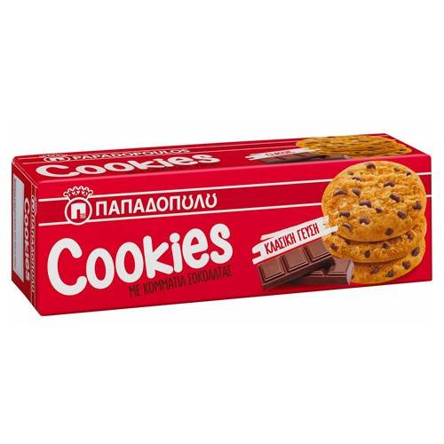 ΠΑΠΑΔΟΠΟΥΛΟΥ μπισκότα cookies με κομμάτια σοκολάτας 180gr