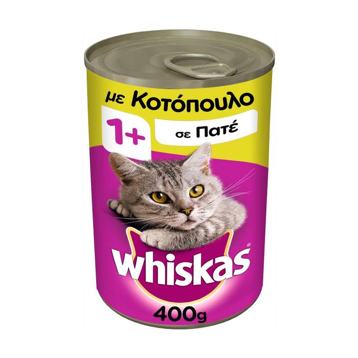 WHISKAS γατοτροφή υγρή με κοτόπουλο 400gr
