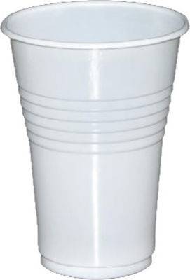 LUX PLAST ποτήρι νερού λευκό 250ml 50τεμ