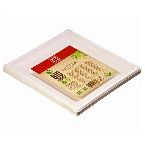 ALUFIX βιοδιασπώμενα πιάτα πολυγωνικά 20x20cm 12τεμ