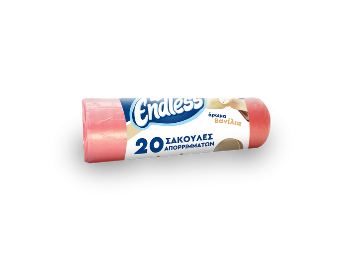 ENDLESS σακούλες απορριμμάτων με άρωμα βανίλιας ροζ 46x56cm 20τεμ