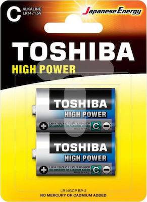TOSHIBA μπαταρία αλκαλικές C 2τεμ