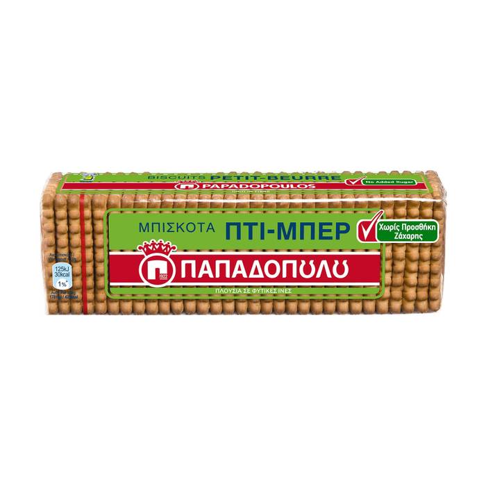 ΠΑΠΑΔΟΠΟΥΛΟΥ μπισκότα πτι-μπερ χωρίς προσθήκη ζάχαρης 225gr