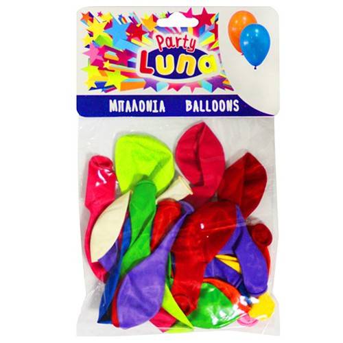 LUNA party μπαλόνια σε διάφορα χρώματα 50τεμ