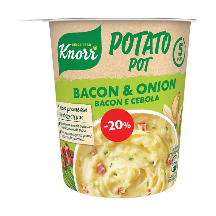 KNORR πουρές snack pot μπέικον και κρεμμύδι 51gr