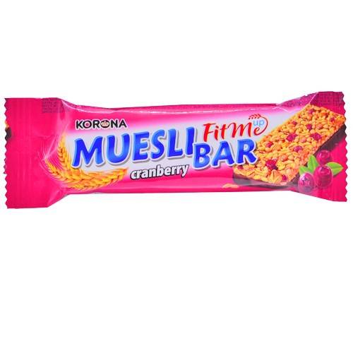 KORONA-M Muesli μπάρα δημητριακών με cranberry 50gr