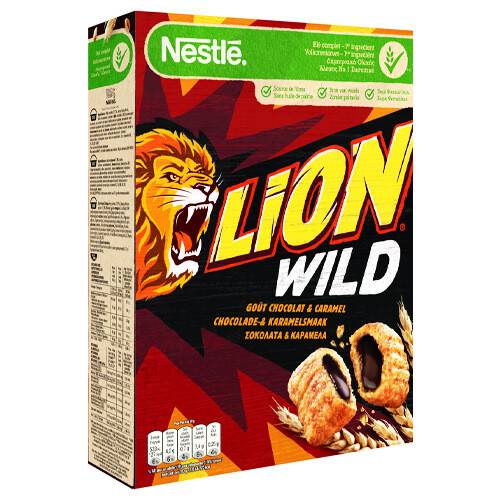 NESTLE δημητριακά lion wild με σοκολάτα και καραμέλα 410gr