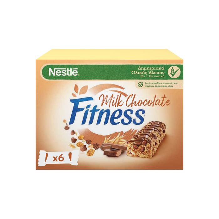 NESTLE μπάρες δημητριακών fitness με σοκολάτα γάλακτος 6x22,5gr