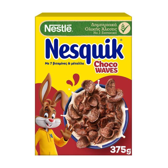 NESTLE δημητριακά nesquik choco waves 375gr