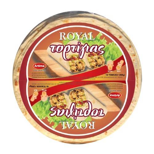 ROYAL τορτίγια σταρένια 20cm 8τεμ 320gr