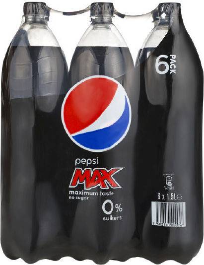 PEPSI max αναψυκτικό cola χωρίς ζάχαρη 6x1,5lt