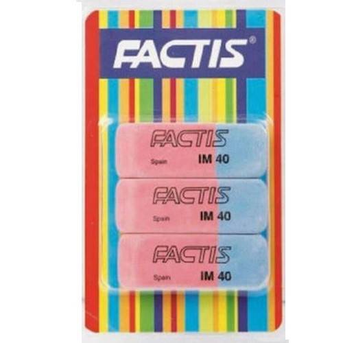 FACTIS γόμα δίχρωμη ροζ-μπλε 3τεμ