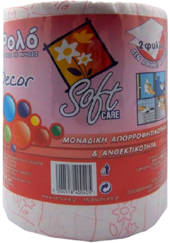 SOFTCARE χαρτί κουζίνας décor 2φυλλο 550gr