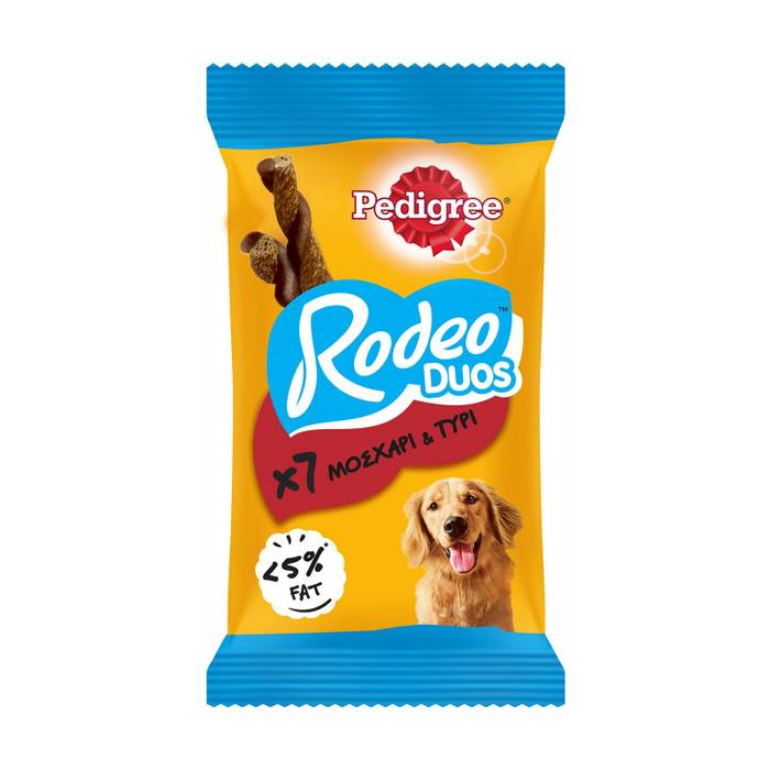 PEDIGREE rodeo duos σνακ σκύλου με μοσχάρι και τυρί 7τεμ 123gr