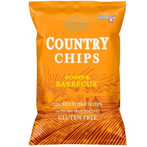 OHONOS SNACKS Jumbo country chips με μέλι και bbq 150gr