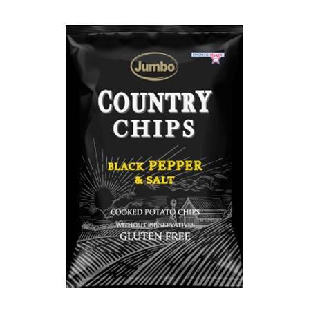 OHONOS SNACKS Jumbo country chips με μαύρο πιπέρι και αλάτι 150gr