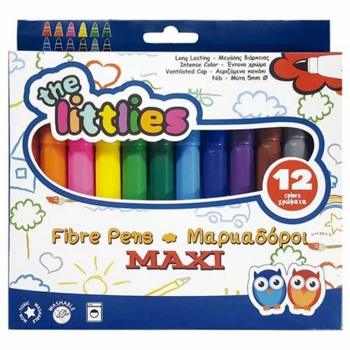 THE LITTLIES μαρκαδόροι ζωγραφικής χοντροί 12 χρώματα