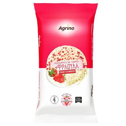 AGRINO ρυζογκοφρέτα γιαούρτι και φράουλα 64gr