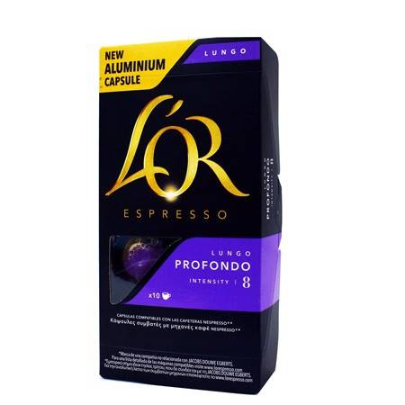 L'OR καφές espresso Lungo profondo σε κάψουλες συμβατές με μηχανή Nespresso 10τεμ