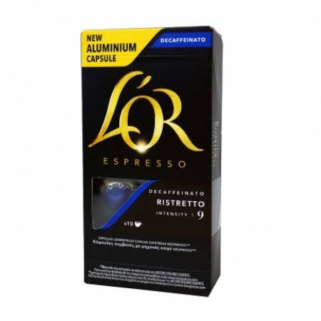 L'OR καφές espresso Ristretto Decaf σε κάψουλες συμβατές με μηχανή Nespresso 10τεμ