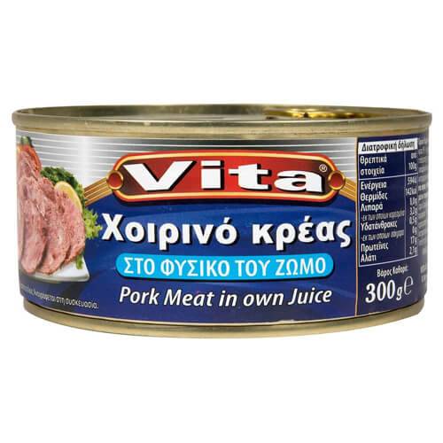 VITA χοιρινό κρέας στο φυσικό του ζωμό 300gr