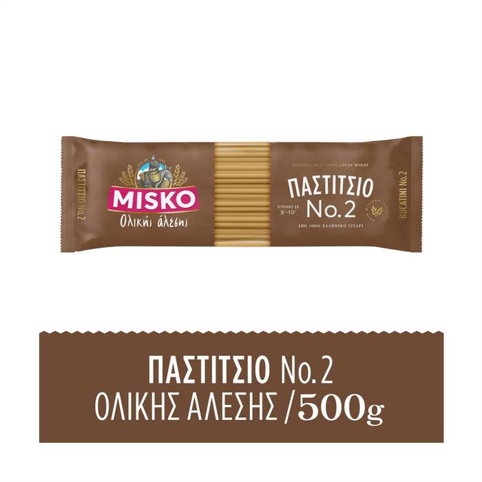 MISKO ζυμαρικά παστίτσιο No2 ολικής άλεσης 500gr