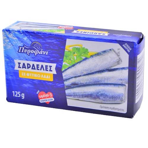 ΠΥΡΟΦΑΝΙ σαρδέλες σε φυτικό λάδι 125gr