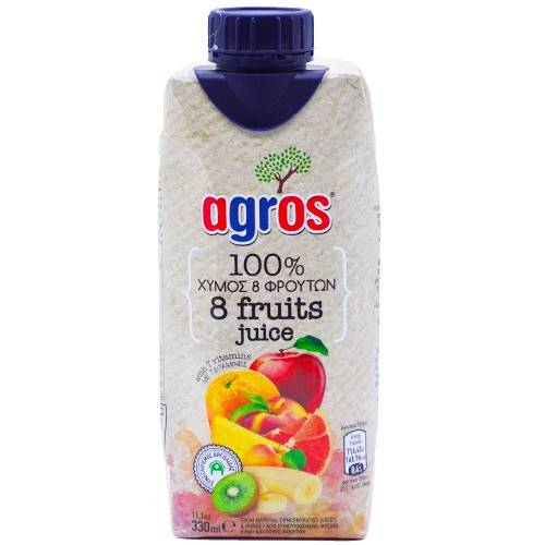 AGROS χυμός 8 φρούτων 330ml