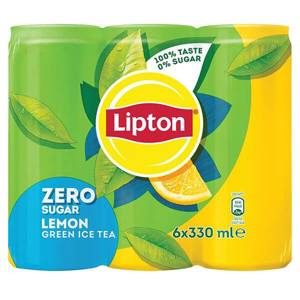 LIPTON κρύο τσάι πράσινο λεμόνι χωρίς ζάχαρη 6x330ml